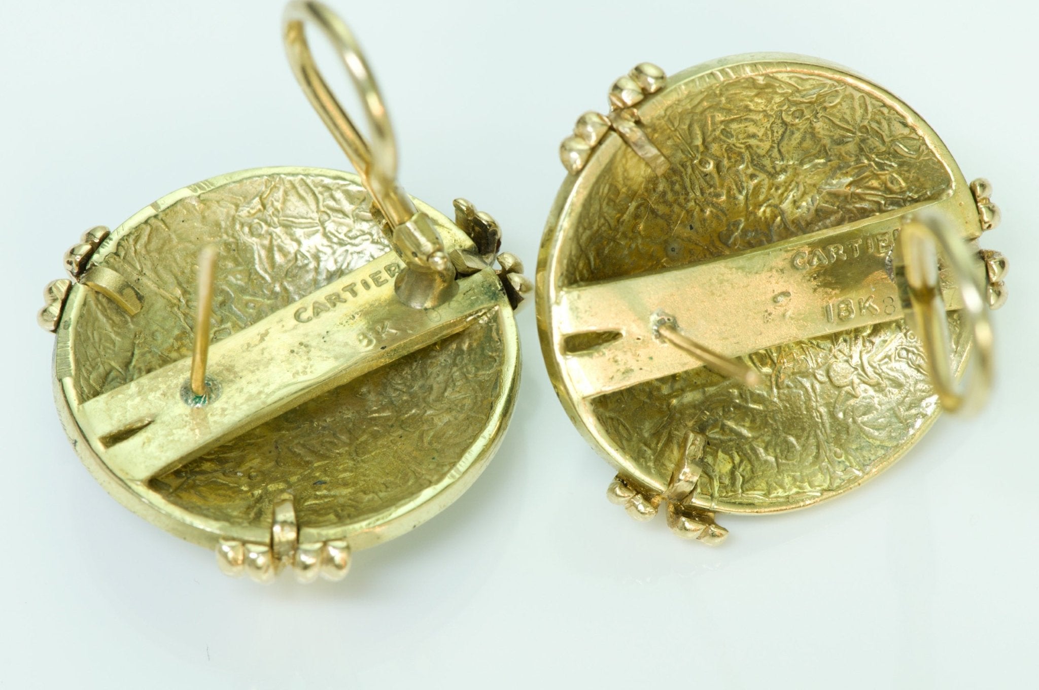 Vintage Cartier Enamel 18K Gold Earrings