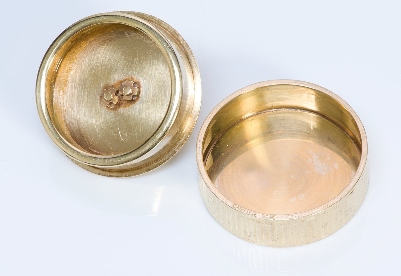 Vintage Cartier Gold Round Pill Box