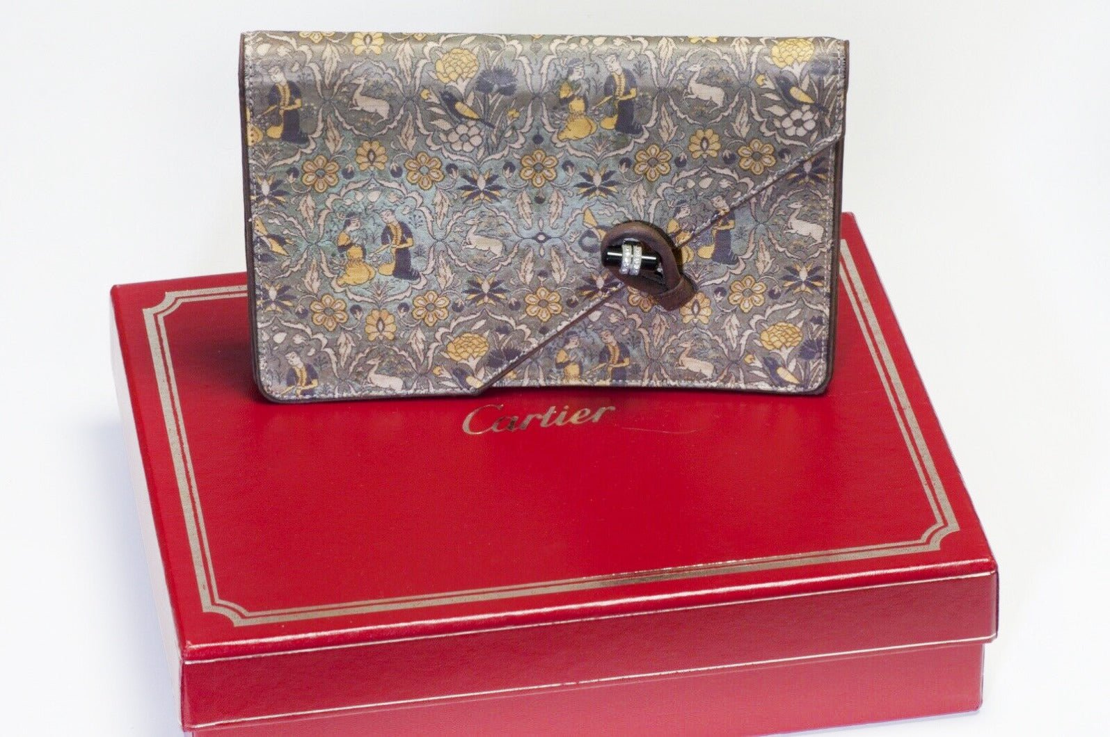 Vintage Cartier Paris Art Deco Style Brocade Silk Bag