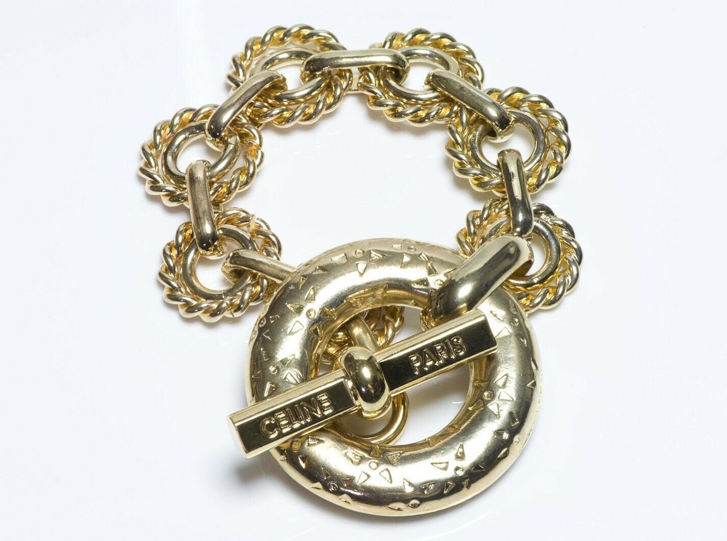 Vintage CELINE Paris Chain Toggle Women’s Bracelet