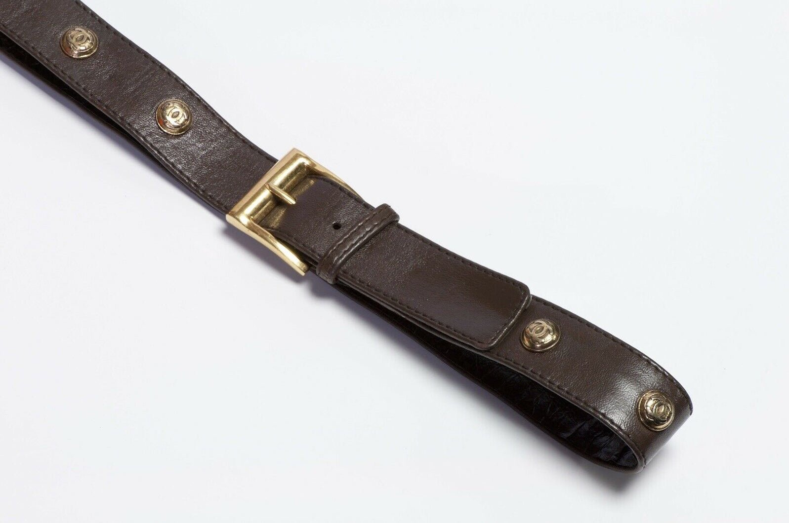 Vintage CHANEL Brown Leather CC Women’s Belt