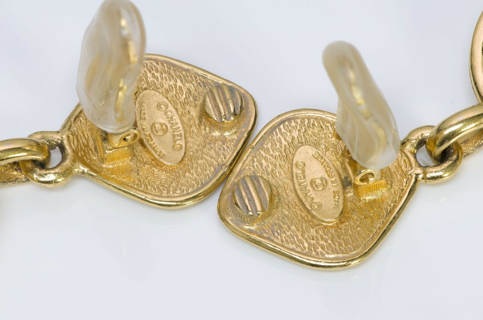 Vintage CHANEL CC 1980’s Quilted Drop Earrings