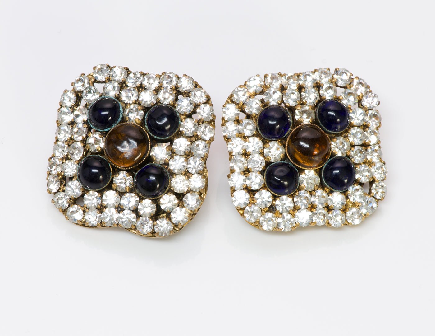 Vintage Chanel Crystal Gripoix Earrings