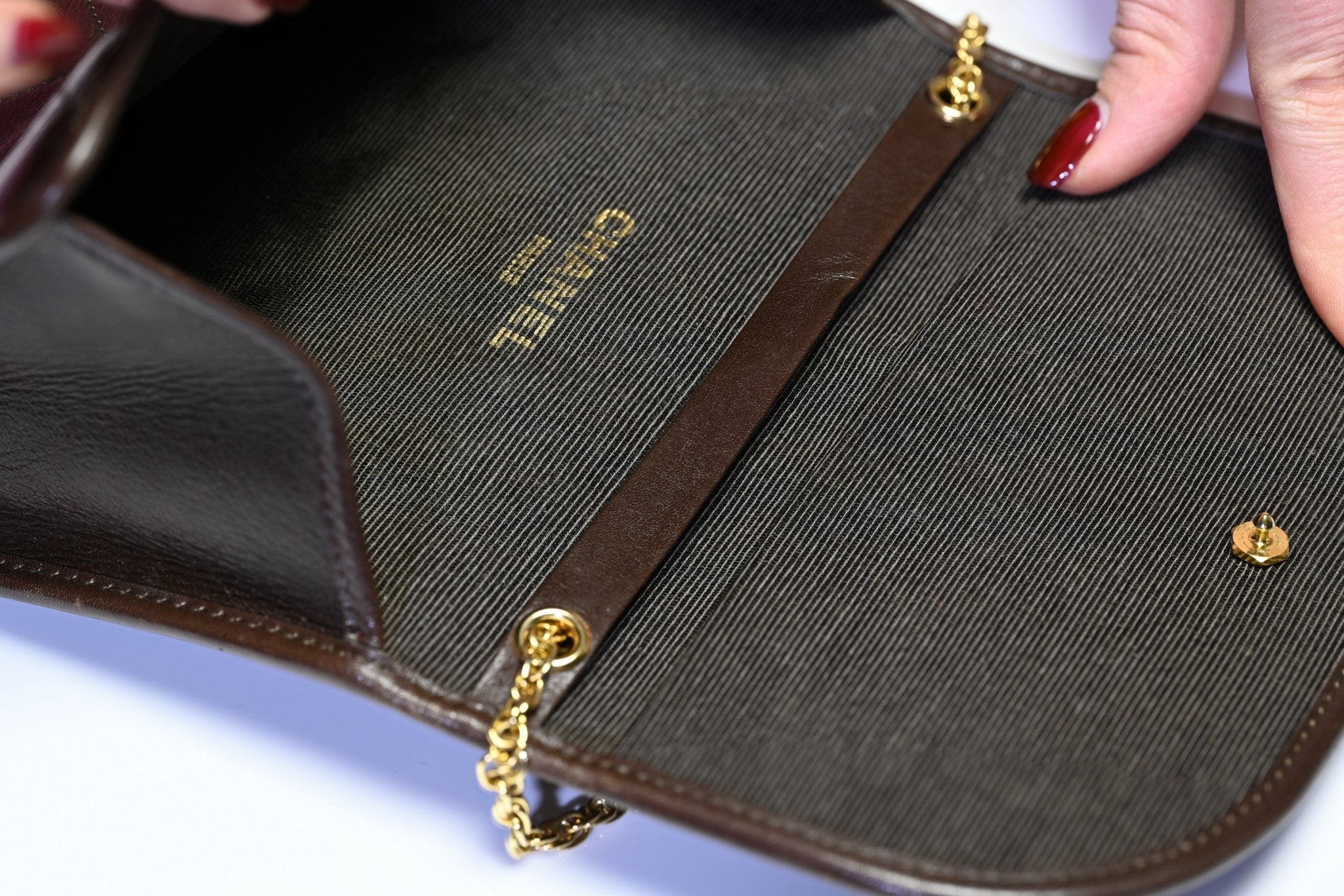 Vintage Chanel Paris Brown Quilted Leather CC Mini Flap Clutch Crossbody Bag