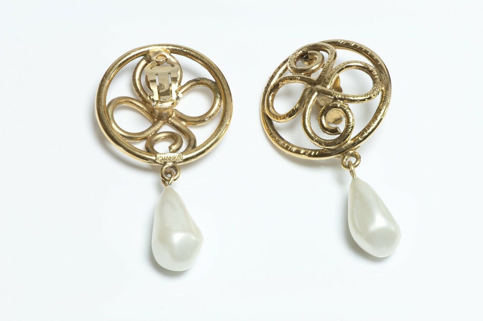 Vintage CHANEL Paris Long Pearl Drop Earrings
