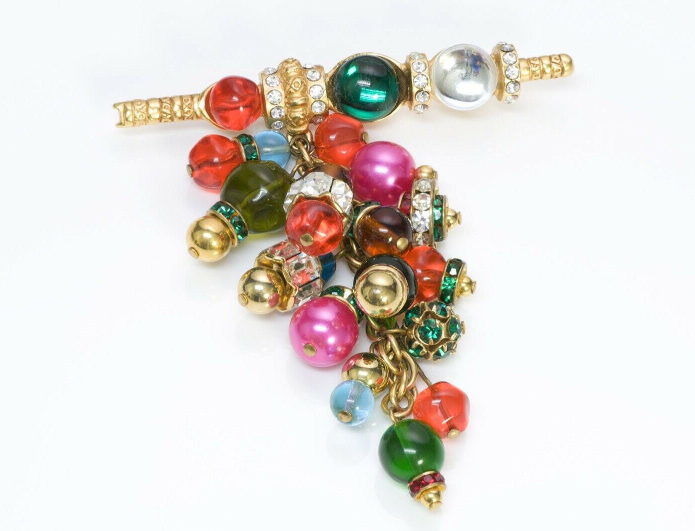 Vintage Christian Dior Boutique Glass Beads Brooch