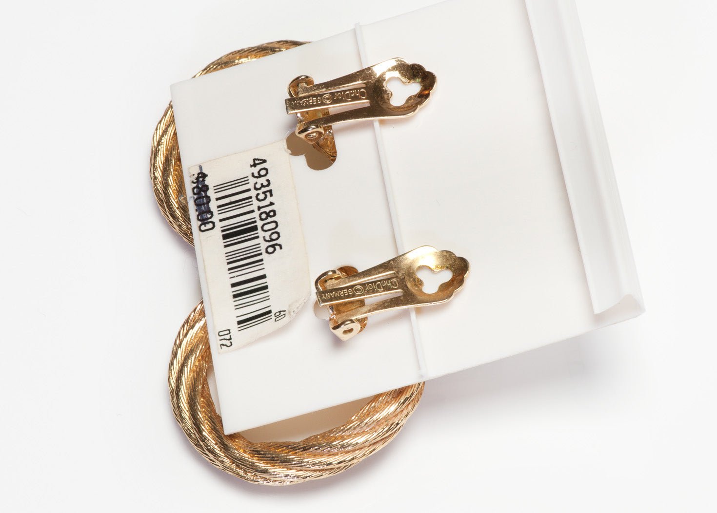Vintage Christian Dior Henkel & Grosse Twist Rope Crystal Door Knocker Earrings