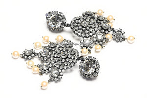 Vintage Christian Dior Paris by Max Muller Belle Epoque Style Crystal Pearl Earrings