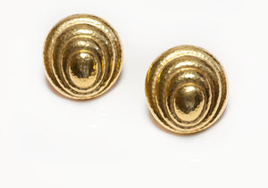 Vintage David Webb 18K Yellow Gold Hammered Earrings