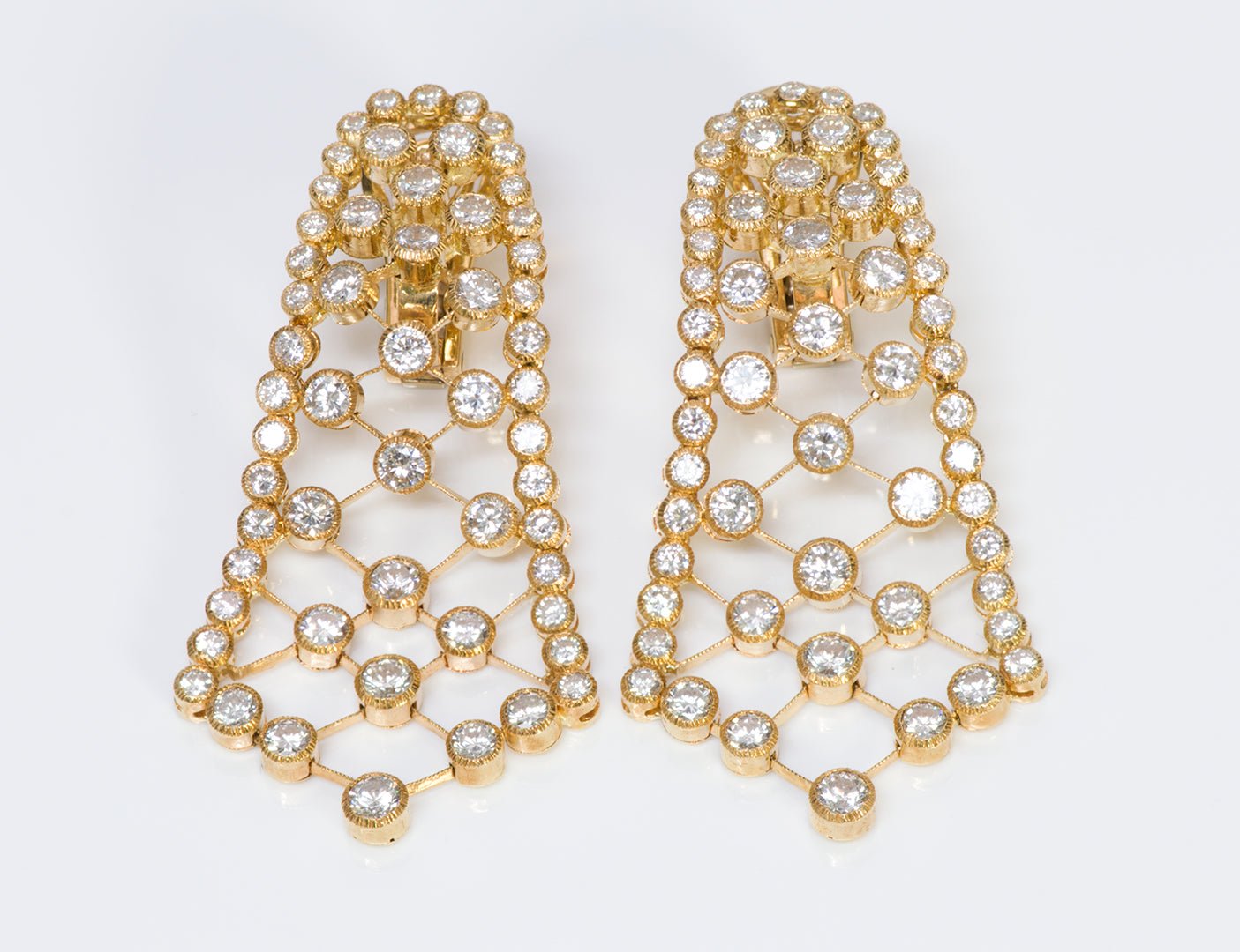 Vintage Diamond Gold Lace Flexible Earrings