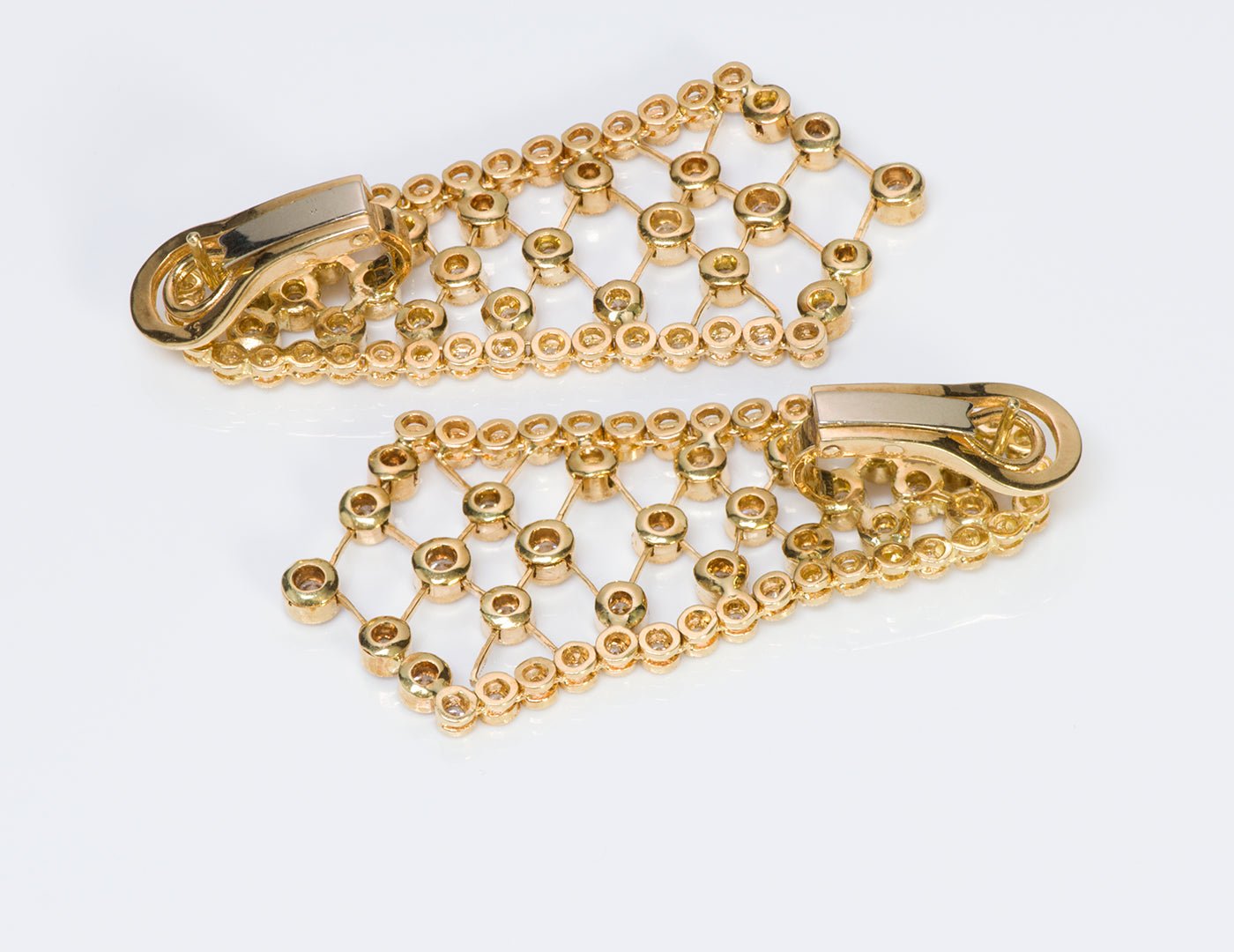 Vintage Diamond Gold Lace Flexible Earrings
