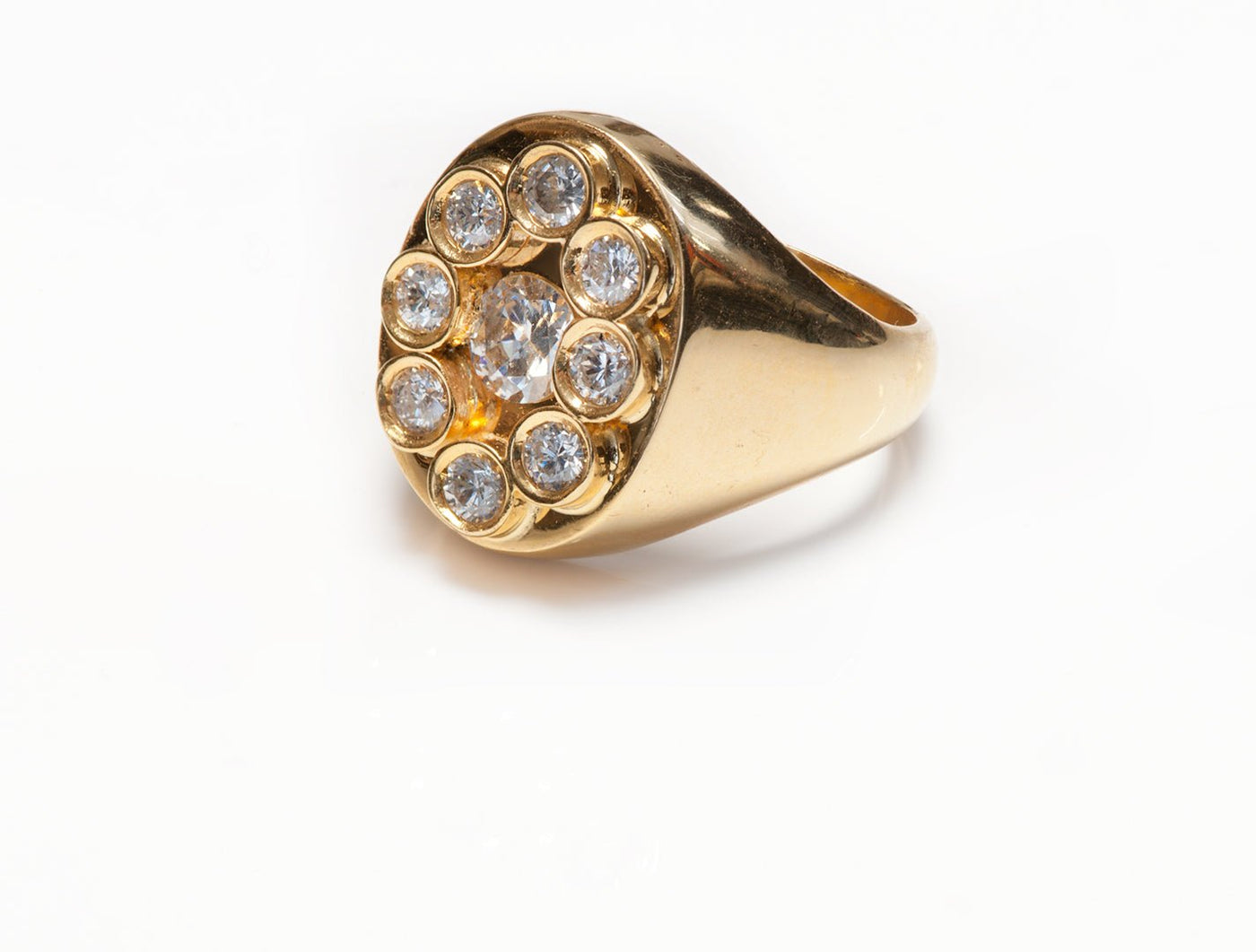 Vintage Diamond Gold Men's Ring