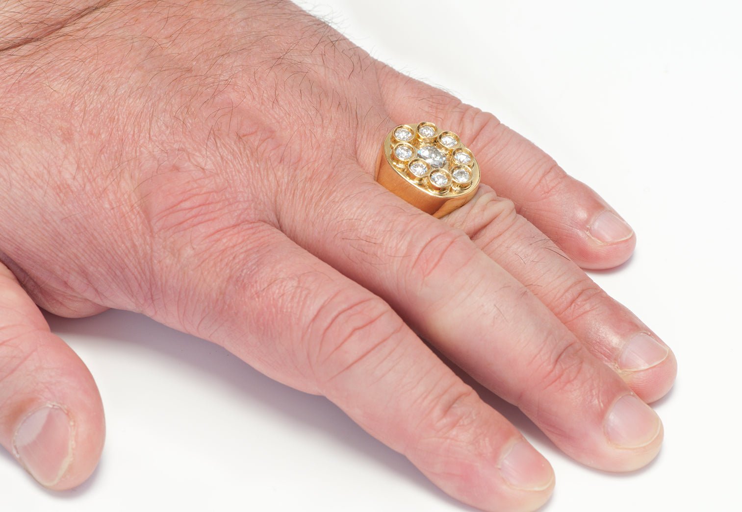 Vintage Diamond Gold Men's Ring