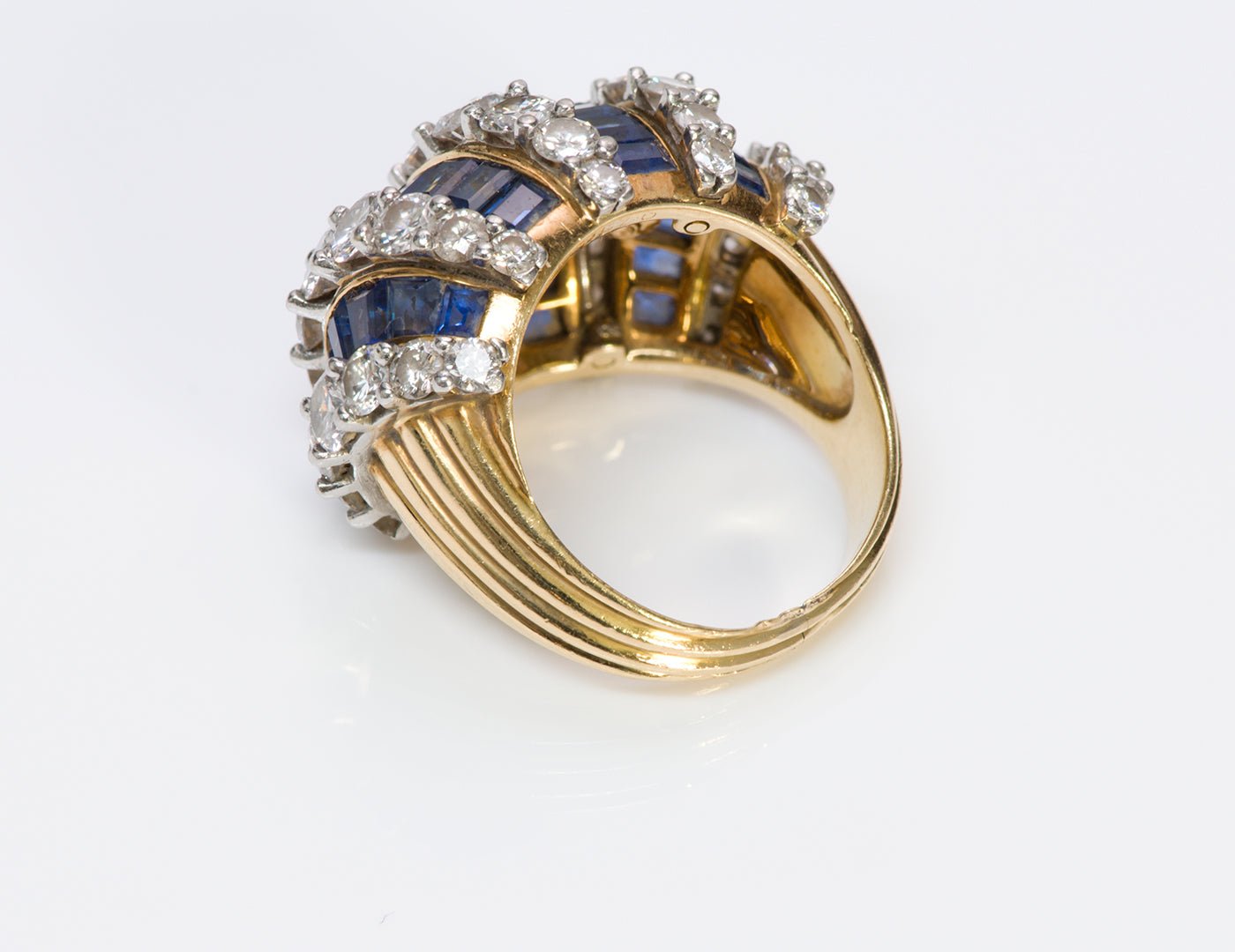 Vintage Diamond Sapphire Gold Ring