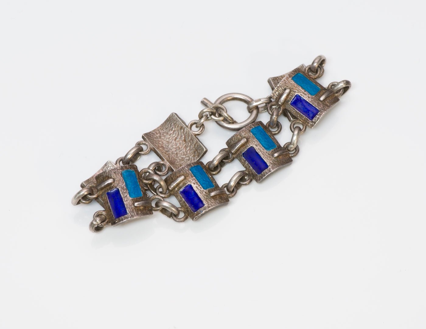 Vintage Enamel & Silver Bracelet