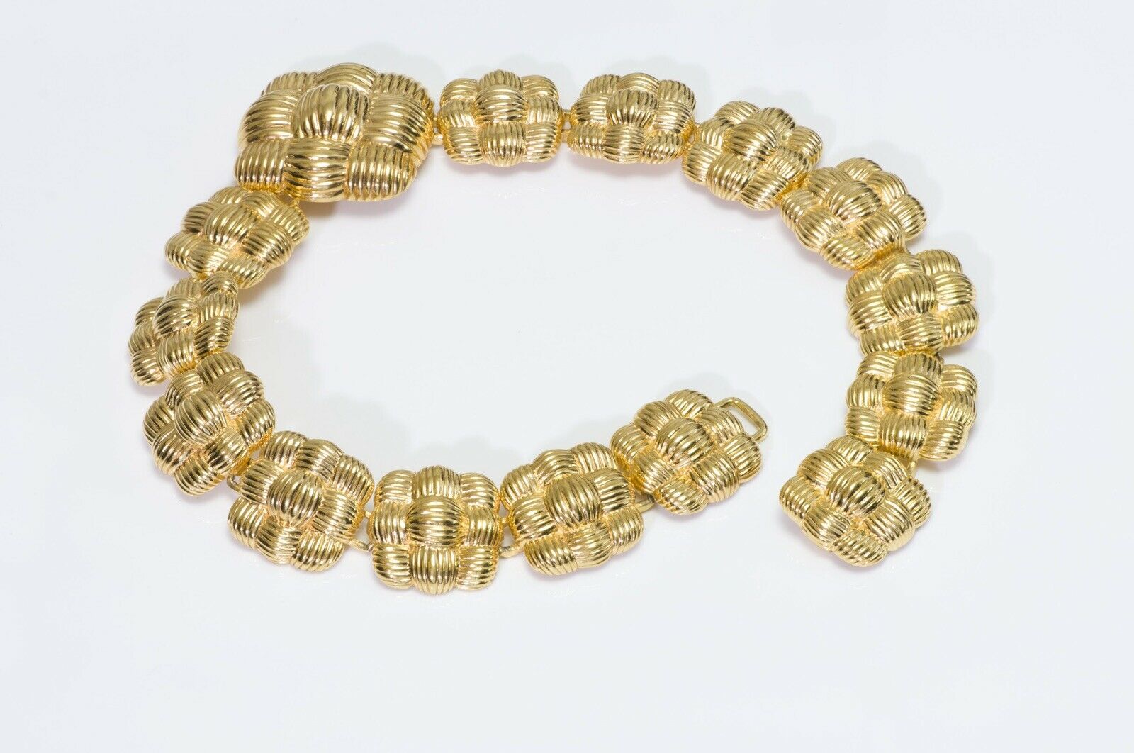 Vintage FENDI Chunky Link Textured Woven Collar Necklace