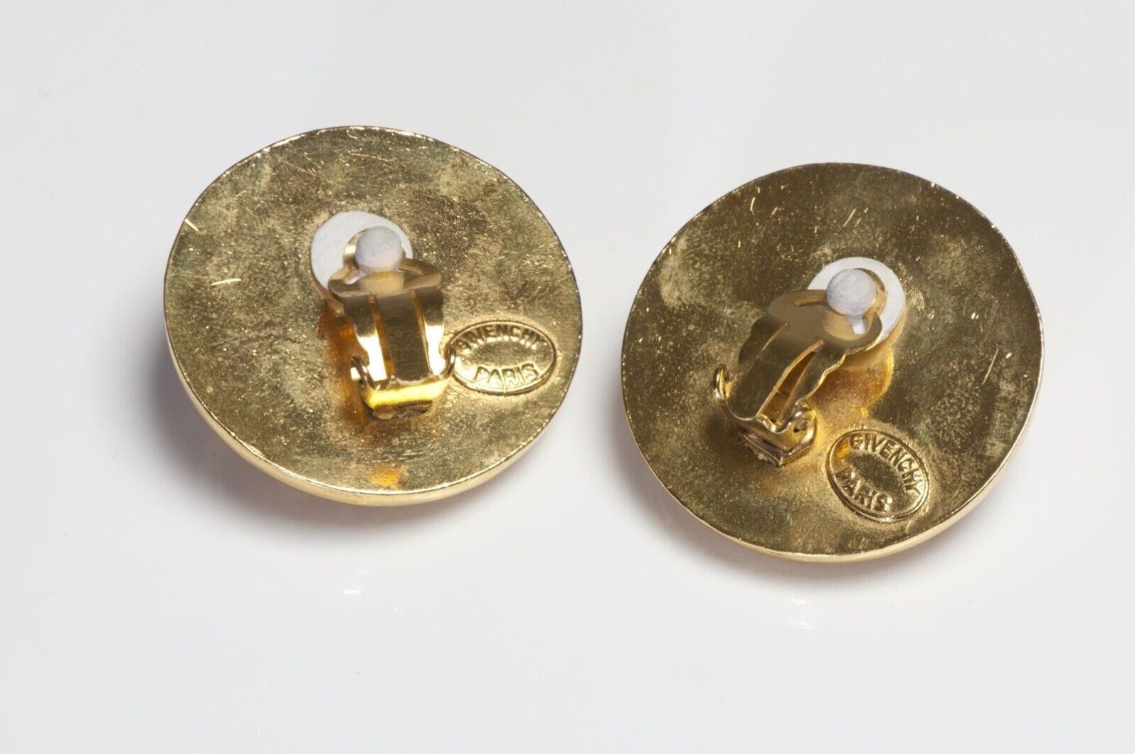 Vintage Givenchy Paris Couture Hammered Dome Earrings