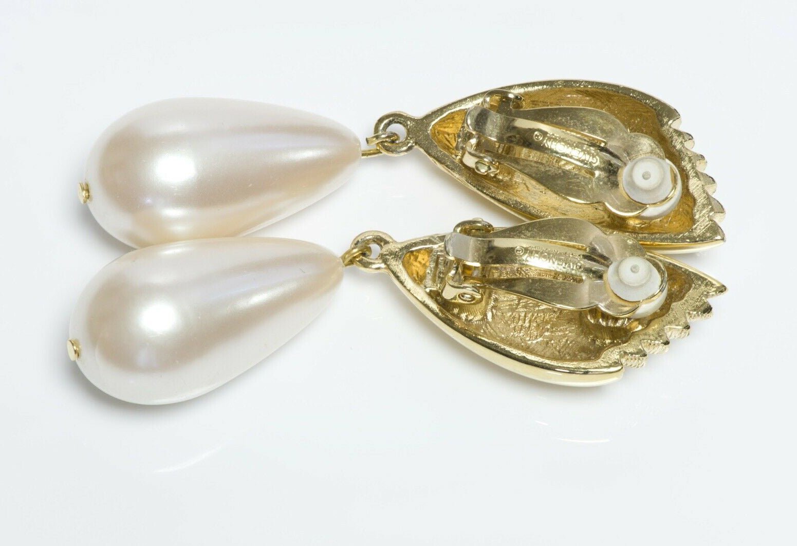 Vintage GIVENCHY Paris Long Pearl Drop Earrings