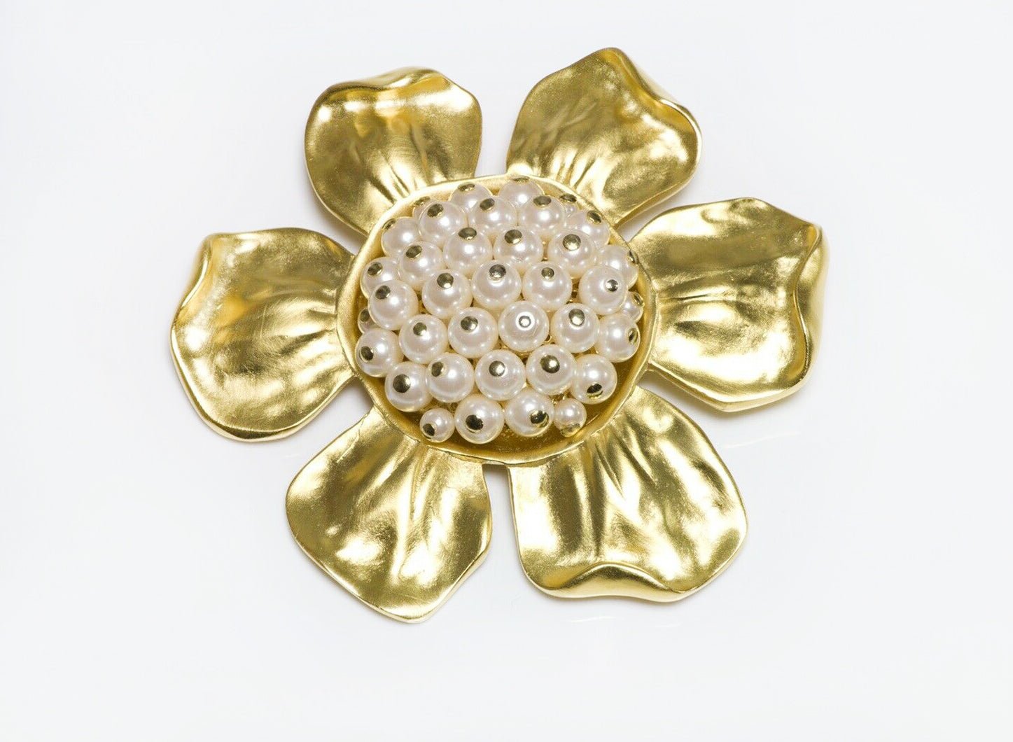 Vintage GIVENCHY Paris Pearl Flower Brooch