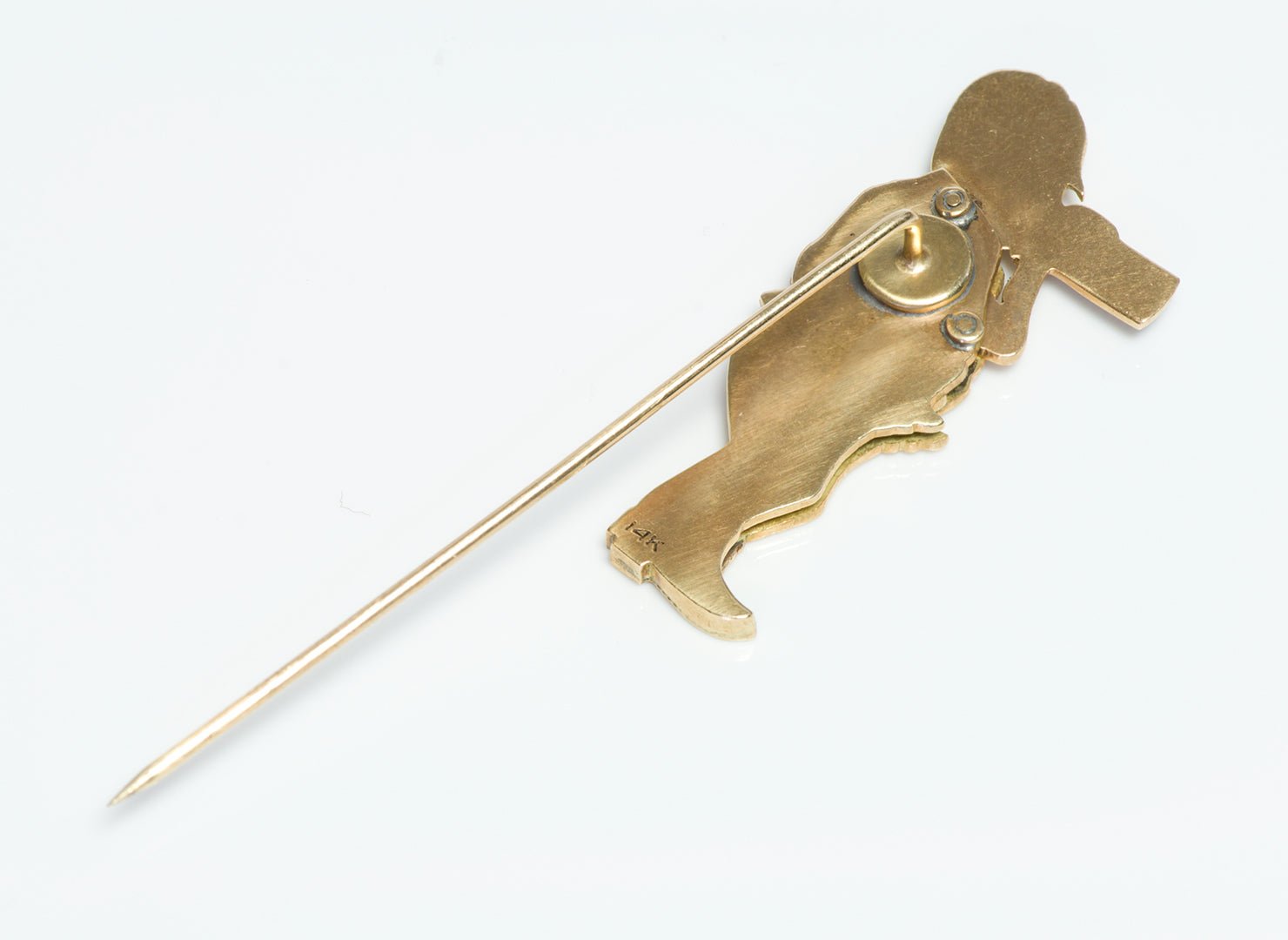 Vintage Gold Enamel Naughty Erotic Mechanical Stick Pin