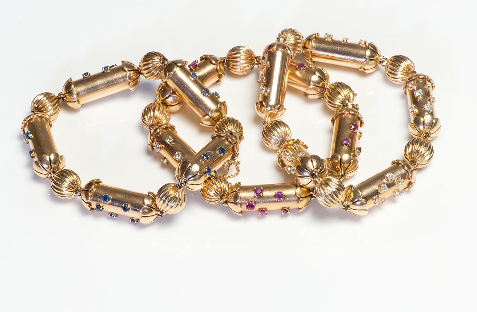 Vintage Gold Gemstone 3 Bracelets
