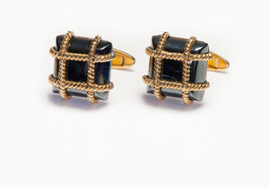 Vintage Gold Hematite Cufflinks