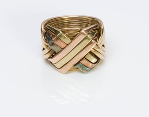 Vintage Gold Puzzle Men's Ring