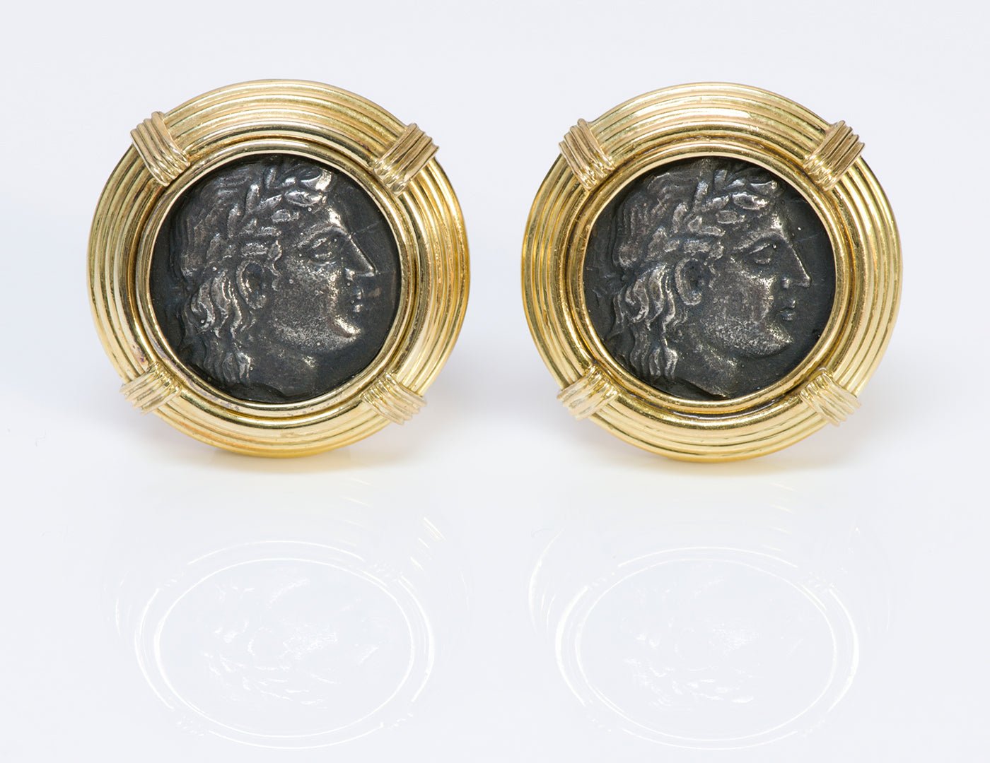 Vintage Gucci 18K Gold Ancient Coin Earrings
