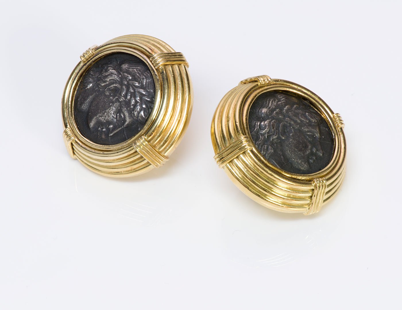Vintage Gucci 18K Gold Ancient Coin Earrings