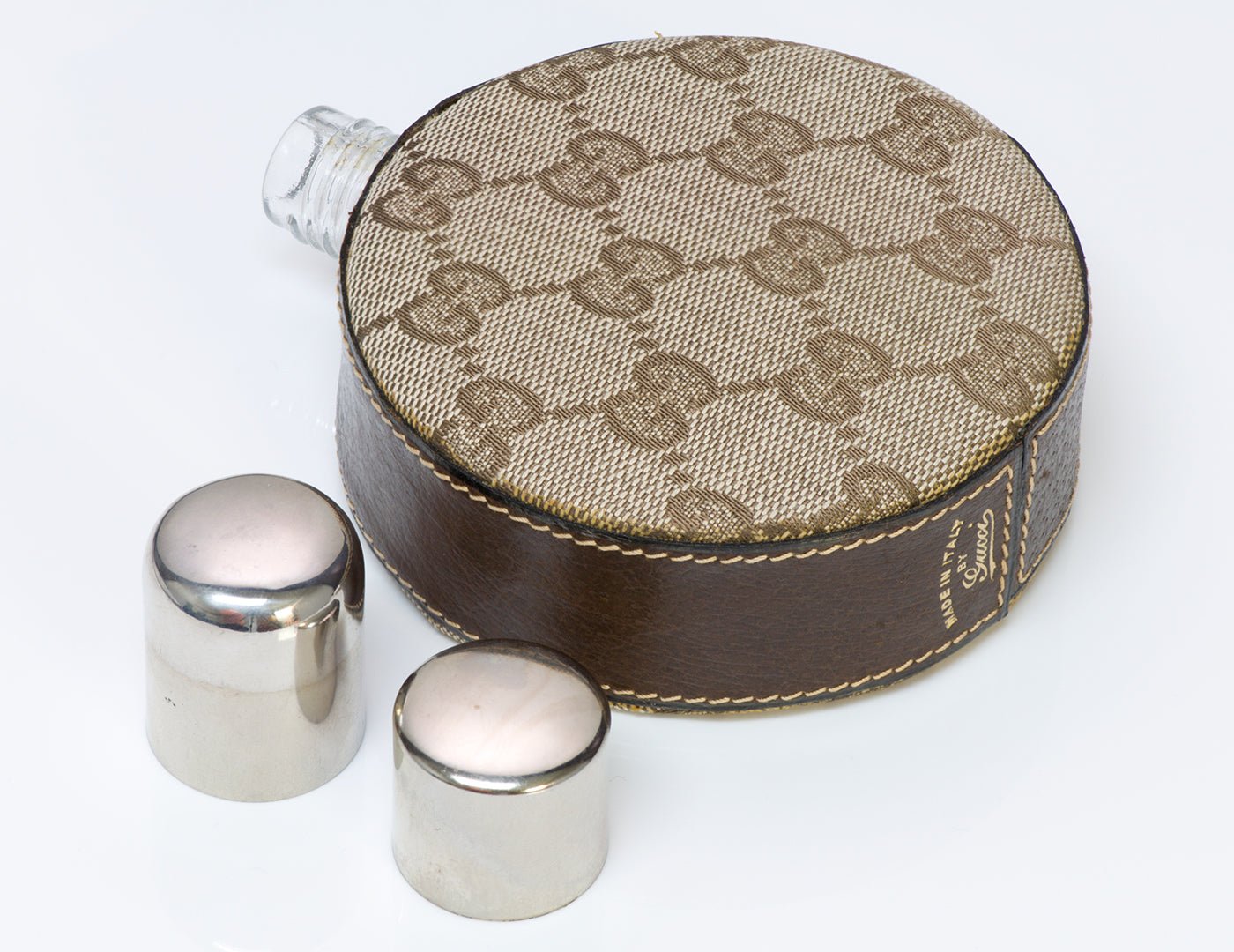 Vintage Gucci Monogram Round Flask