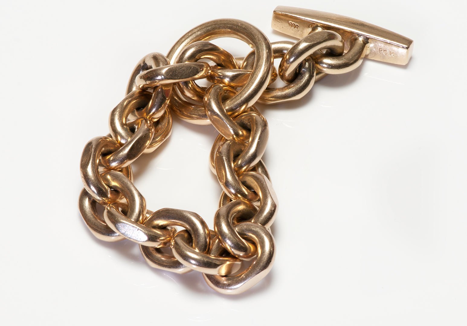 Vintage Heavy 14K Yellow Gold Chain Link Bracelet
