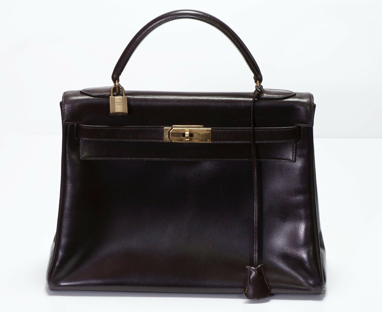 Vintage HERMES Paris Kelly Sellier 32 Brown Leather Women’s Bag