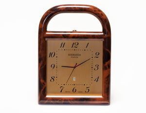 Vintage Hermes Stirrup Lacquer Desk Clock