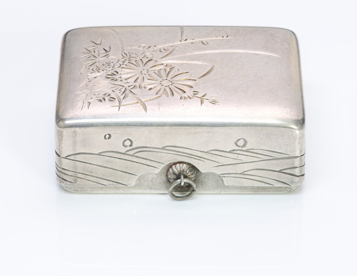Vintage Japanese Toyokoki Engraved 990 Silver Box