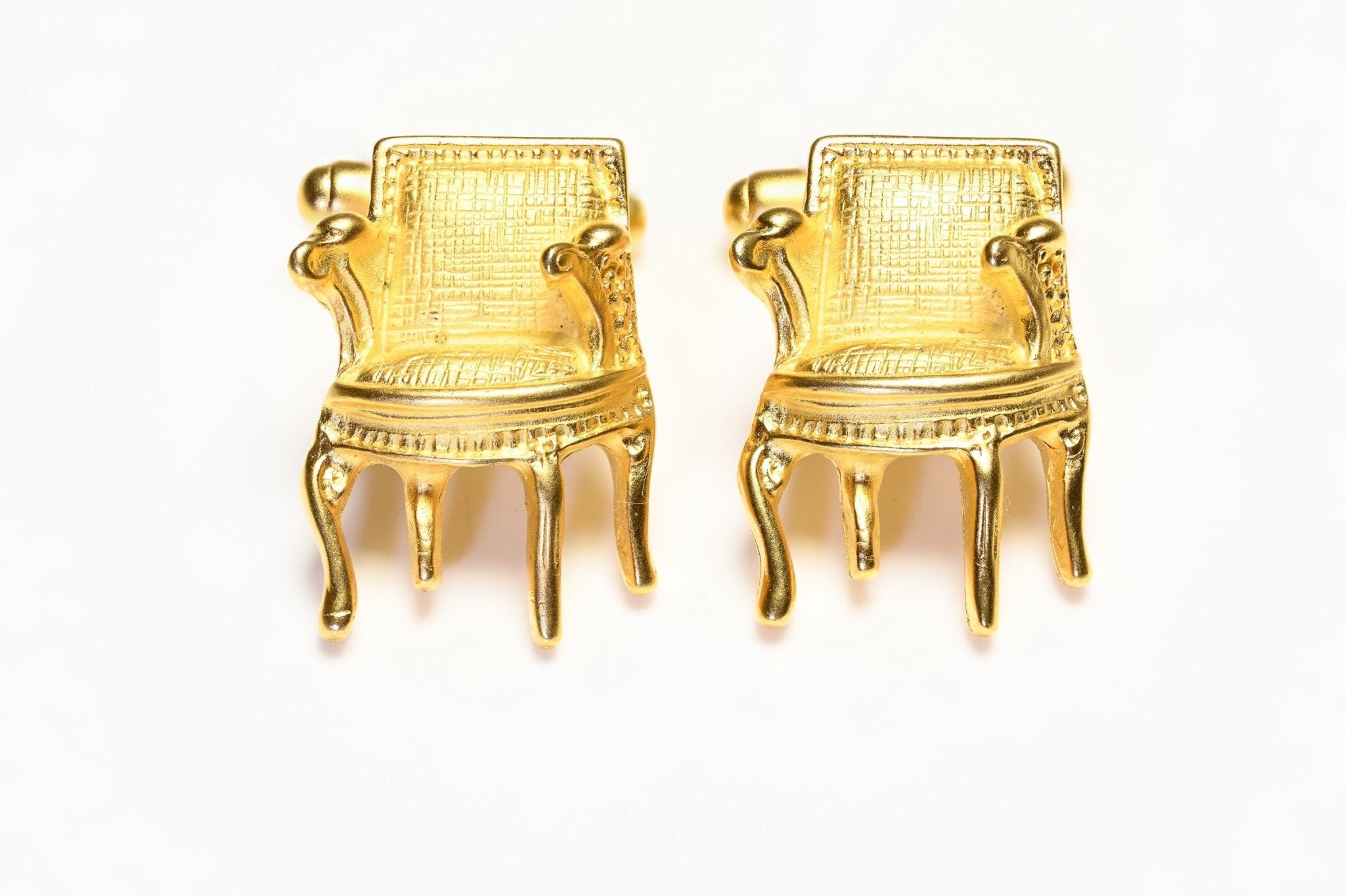 Vintage Karl Lagerfeld Paris Gold Plated Louis XIV Chair Cufflinks