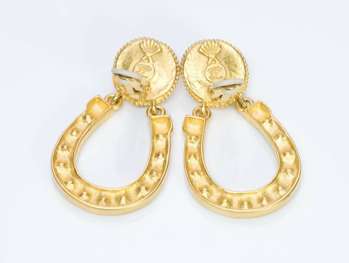 Vintage Karl Lagerfeld Paris Pearl Horseshoe Earrings