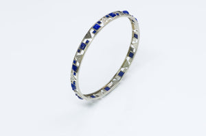 Vintage Lapis Gold Bangle Bracelet