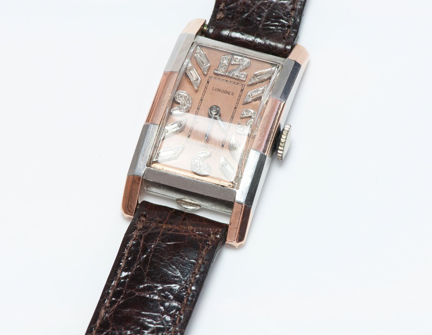 Vintage Longines Platinum Gold & Diamond Watch