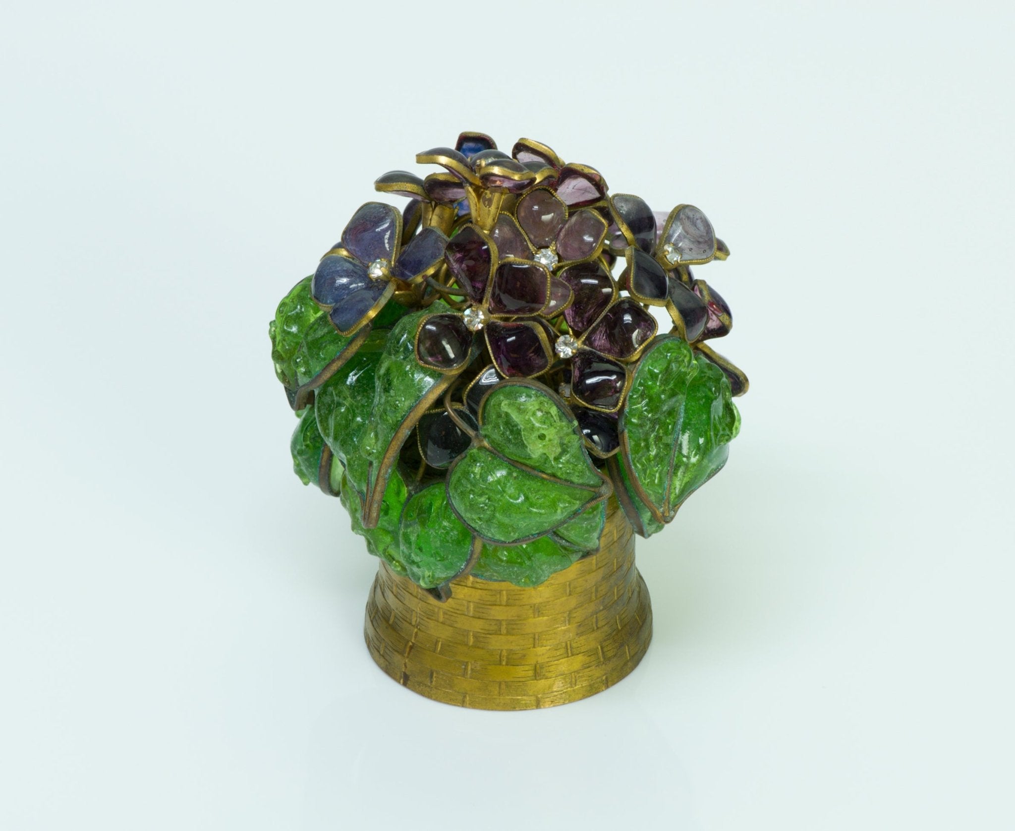 Vintage Maison Gripoix for Coco Chanel Poured Glass Flower Cachepot