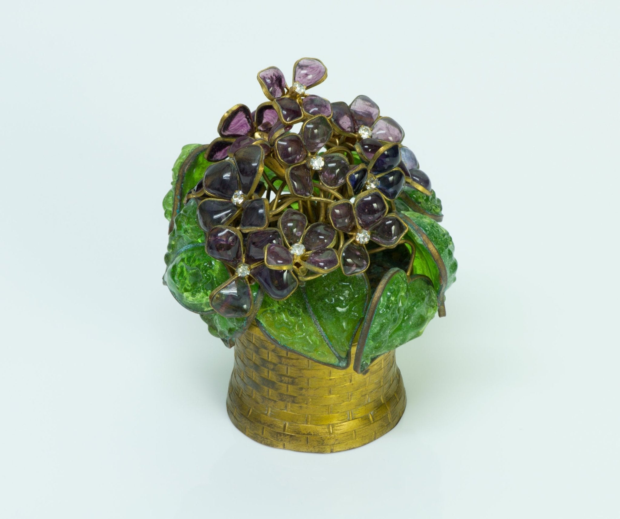 Vintage Maison Gripoix for Coco Chanel Poured Glass Flower Cachepot