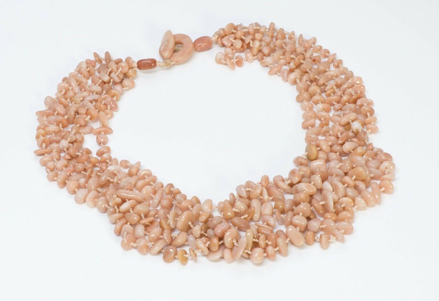 Vintage MONIES Gerda Lynggard Orange Agate Multi Strand Beads Necklace