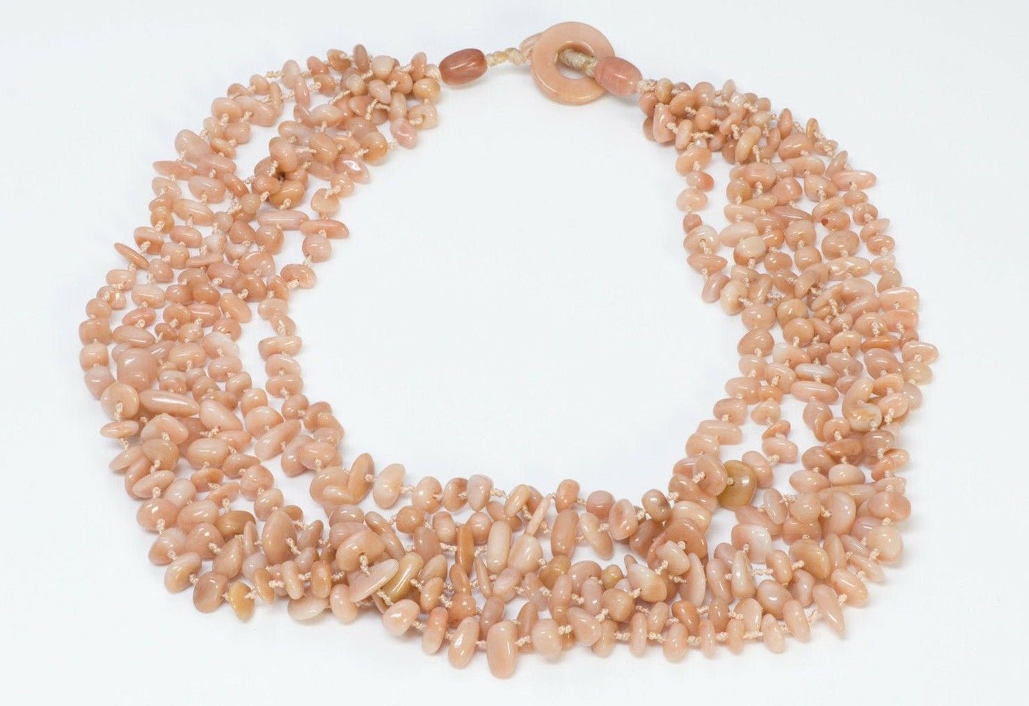 Vintage MONIES Gerda Lynggard Orange Agate Multi Strand Beads Necklace