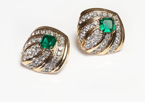 Vintage Nina Ricci Green Crystal Earrings