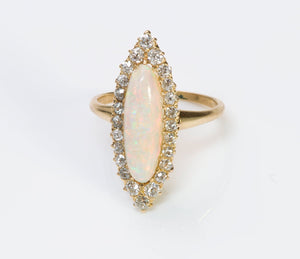 Vintage Opal Diamond Gold Ring