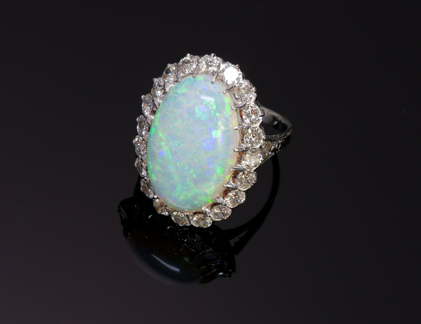 Vintage Opal Diamond Ring