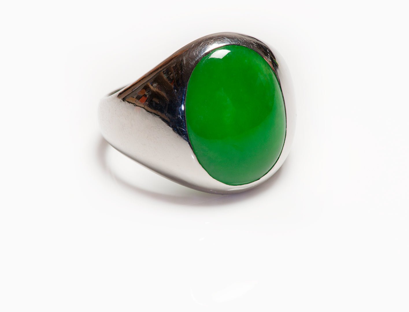 Vintage Platinum Jade Men's Ring