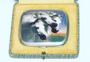Vintage Silver Enamel "Pharaoh's Horses" Cigarette Case