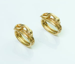 Vintage Snake Yellow Gold Cufflinks