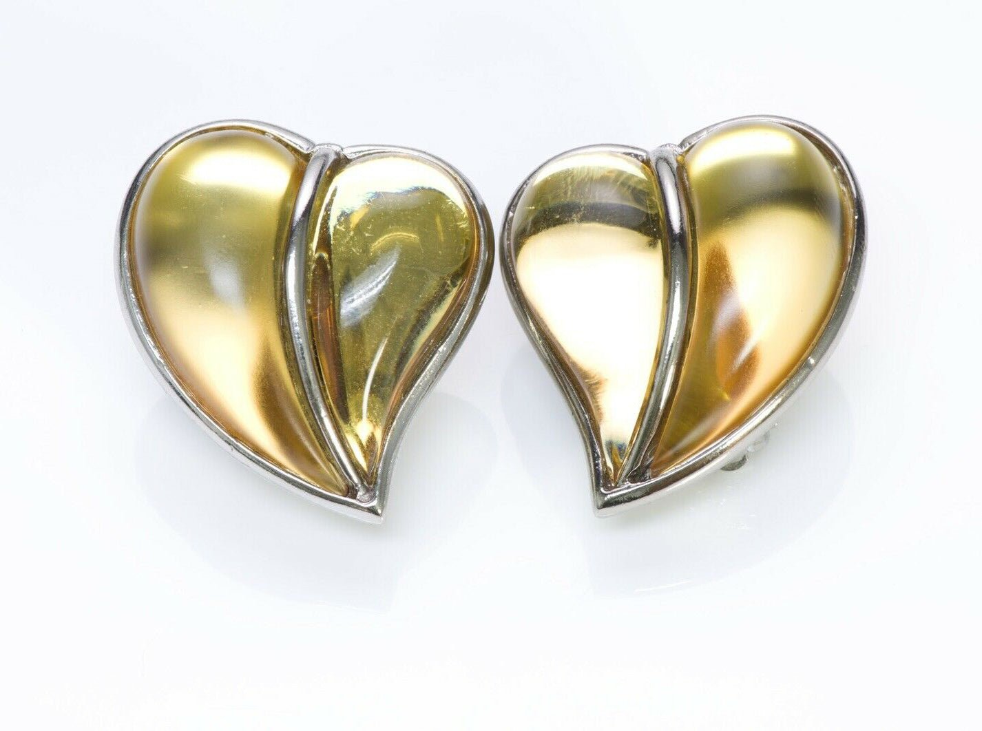 Vintage Sonia Rykiel Paris Glass Heart Earrings