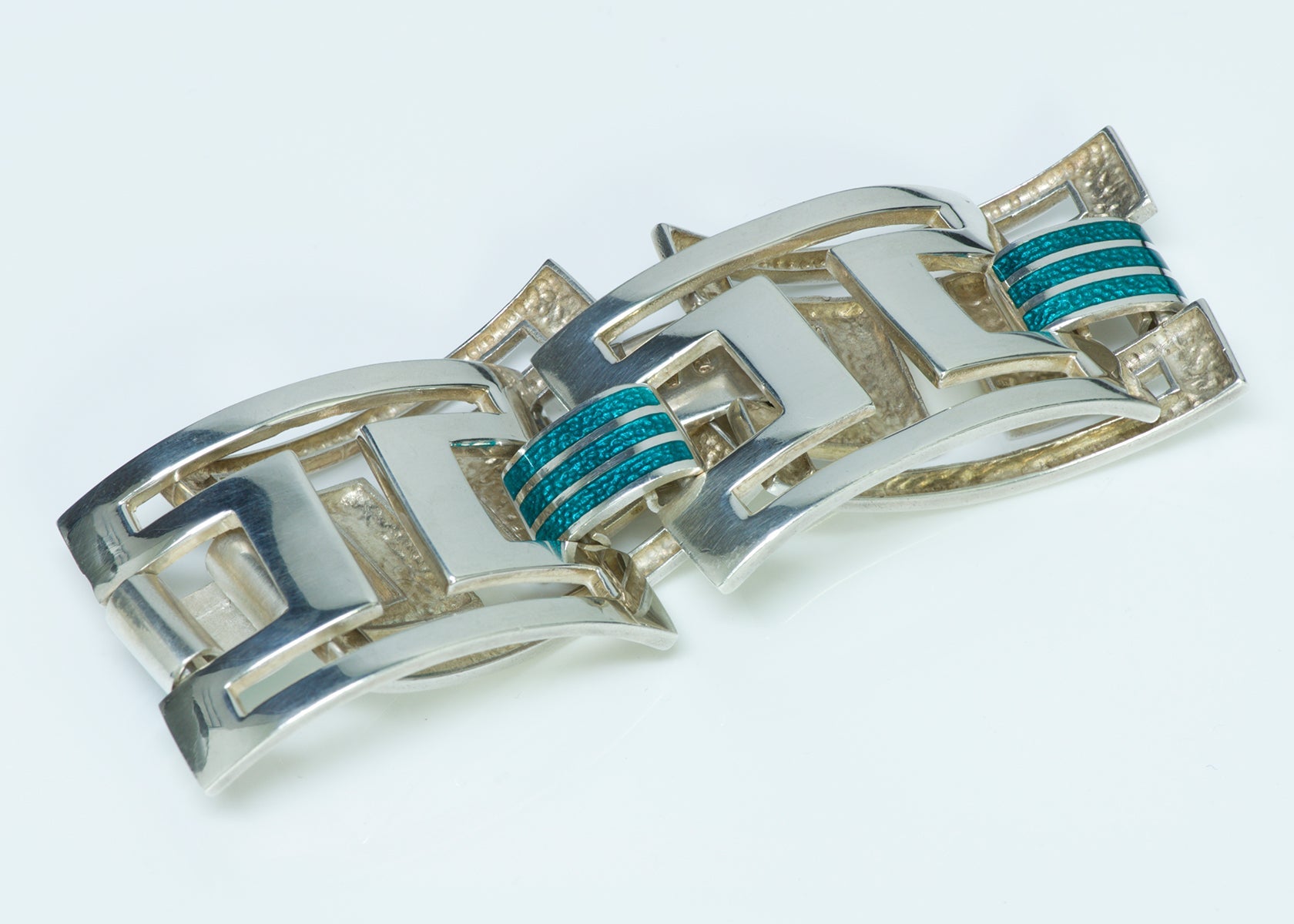 Vintage Sterling Silver Enamel Bracelet